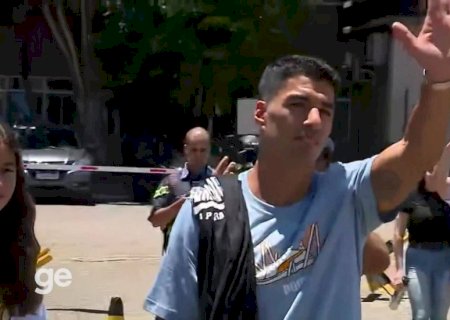 "Luís Suárez é matador": torcida do Grêmio faz festa para receber atacante no aeroporto