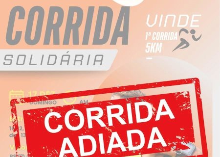 I Corrida solidária Vinde é adiada, mas compromisso permanece