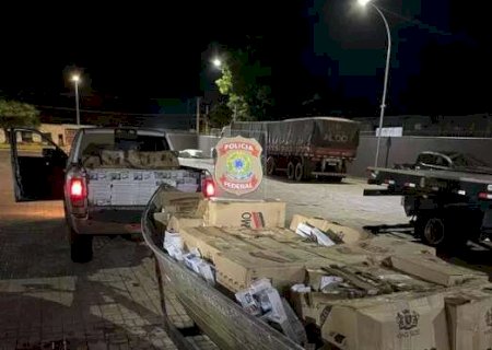 PF apreende lancha com cigarros contrabandeados no Rio Paran&aacute;