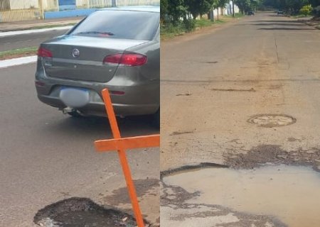Pneus rasgados e motociclistas caindo: buracos persistem e causam transtornos